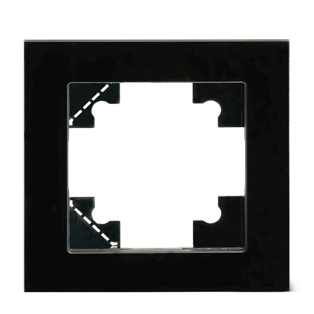 Рамка 1-местная для сенсорных механизмов, подсветки, стекло, STEKKER, GFR00-7001-05S, серия Катрин, 