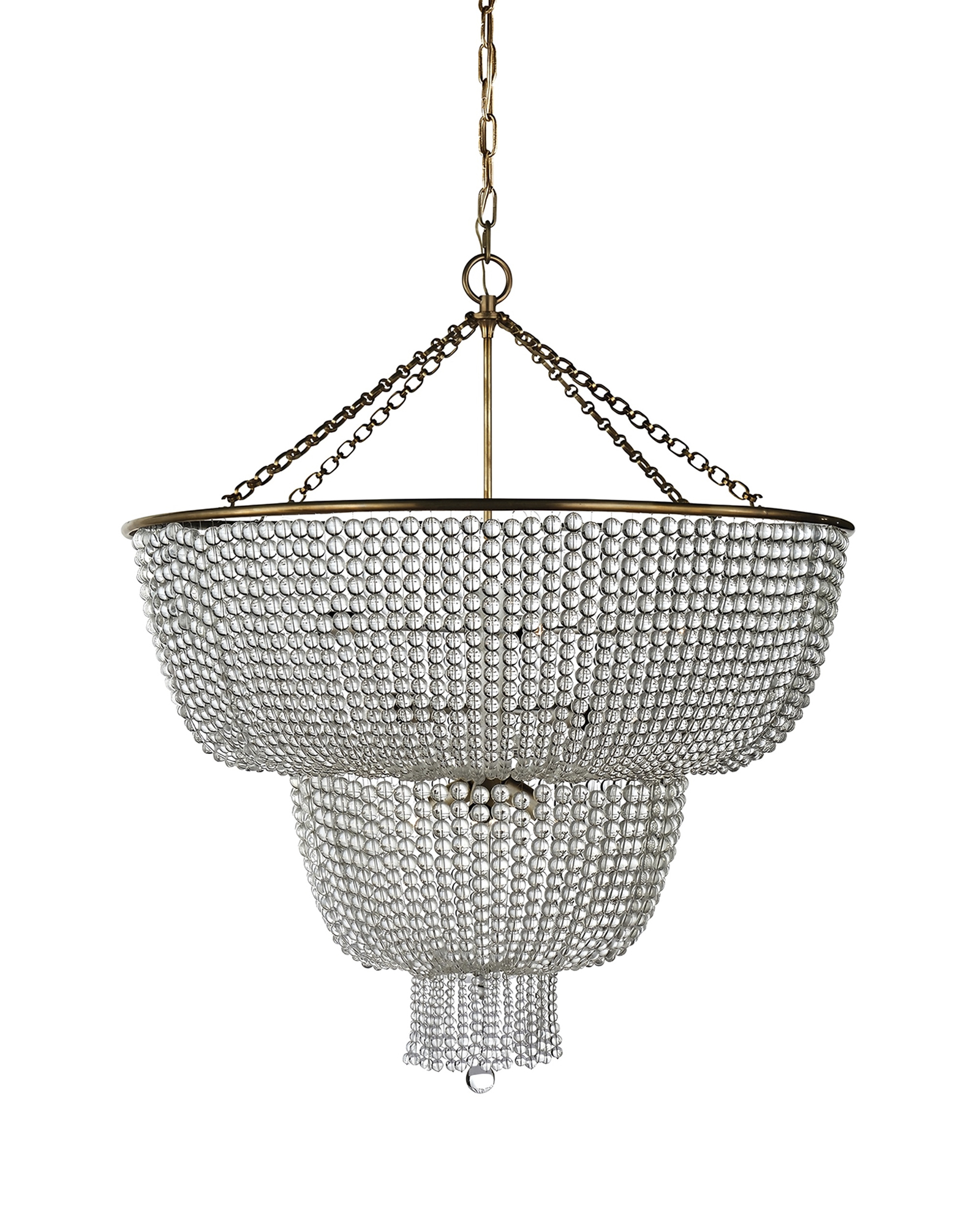 Большая золотая люстра “Карла” со стеклянными бусами LouvreHome JJ10986-13D