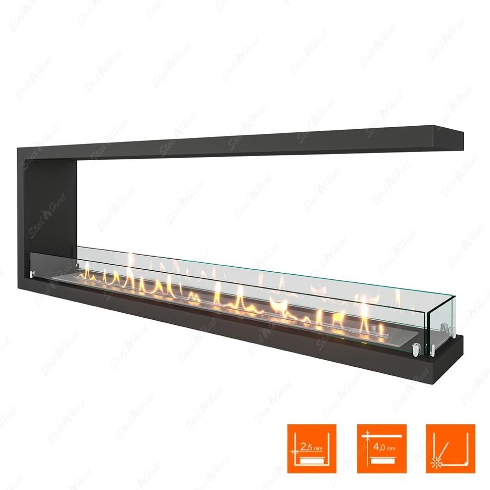 Биокамин торцевой SteelHeat Leader 1400 VTF1400-G