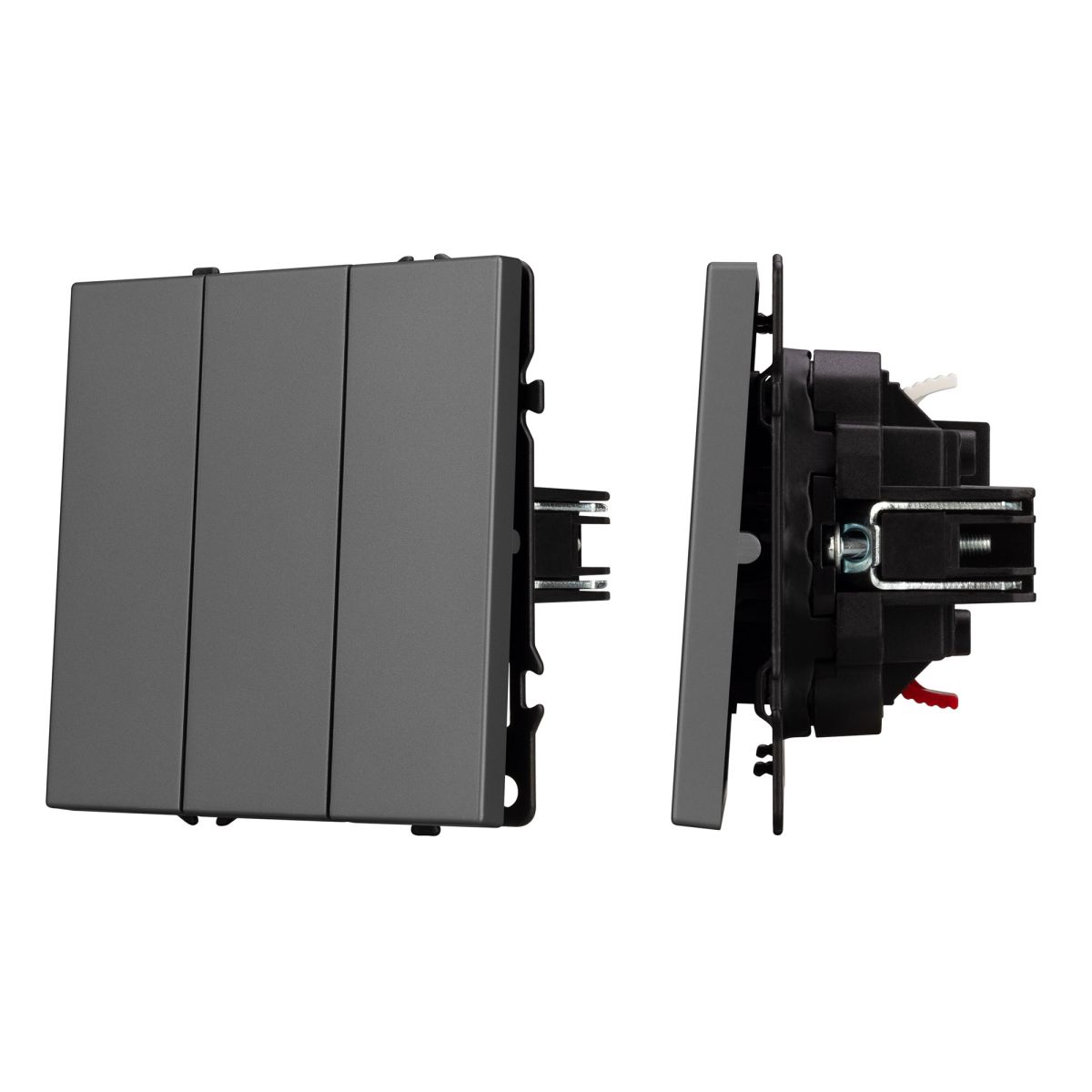 Механизм выключателя трехклавишный непроходной Arlight SWT-NOBE-MK03-SFPL-GR (230V, 10A) (Серый база