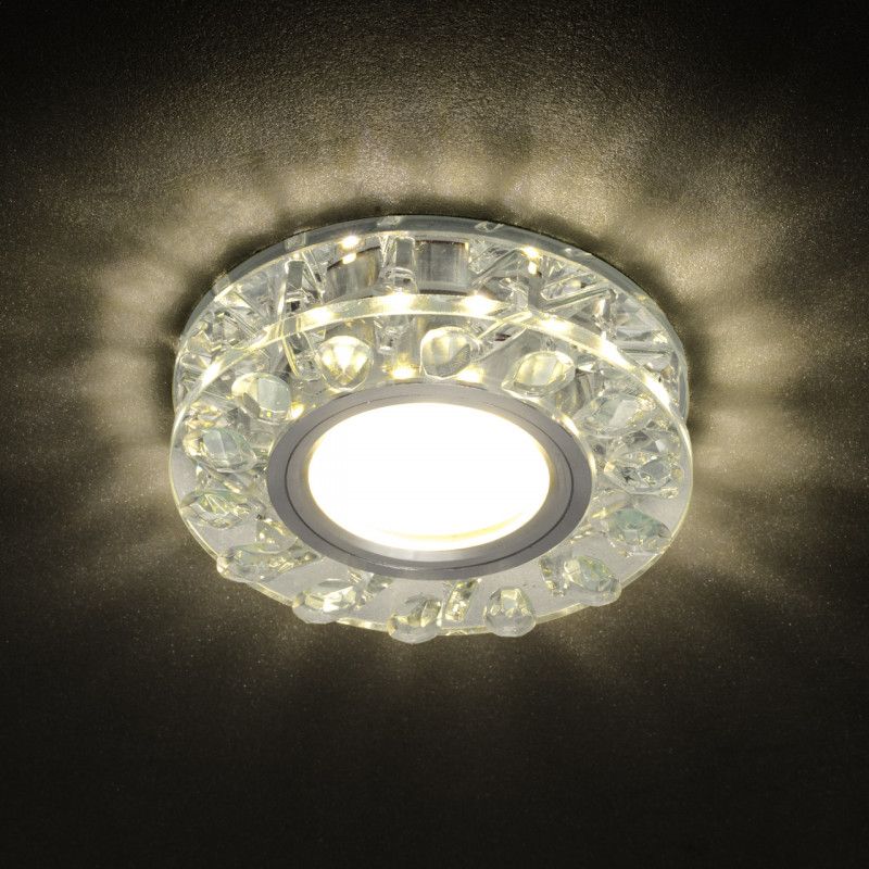 Светильник MR16+LED встраиваемый AL/CLEAR 35Вт+LED 3Вт IMEX IL.0026.0703