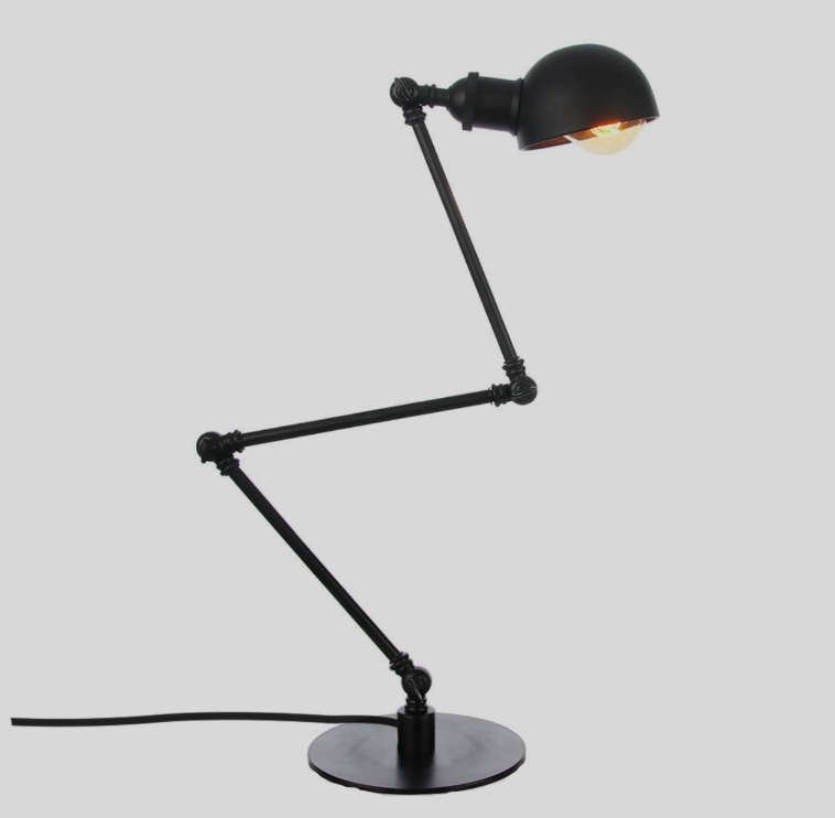 Настольная лампа Амазон Хоум Cone 20th c.Factory Filament Table Lamp Black AMG007489