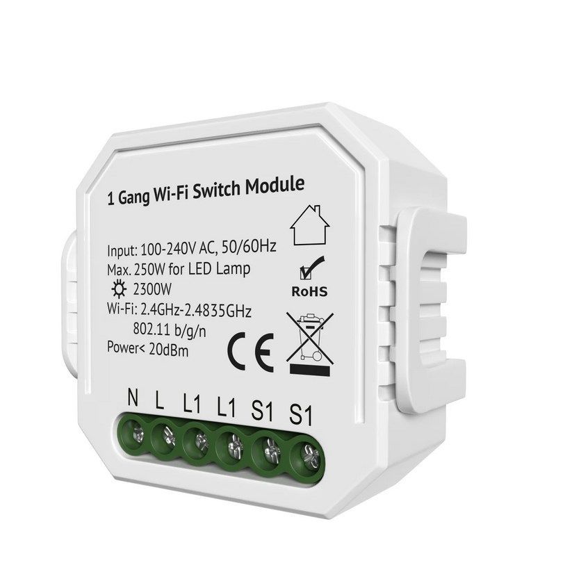 Одноканальное Wi-Fi реле-выключатель Denkirs RL1001-SM/1