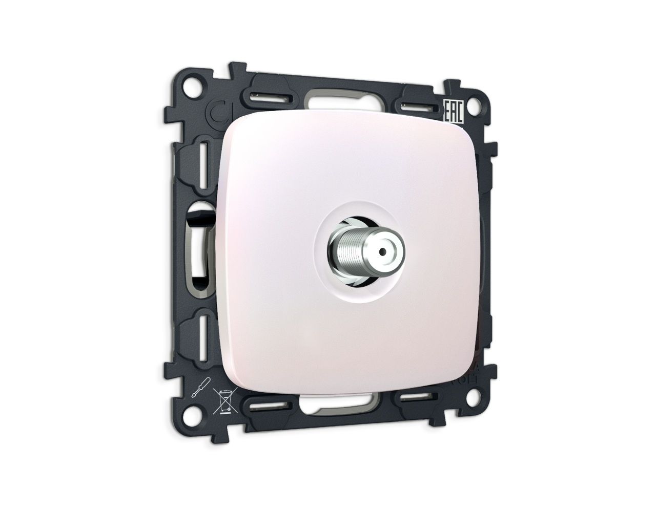 Комплект механизма TV розетки SAT 5-2400MHz 3.5dB OMEGA MO213050 Жемчуг QUANT