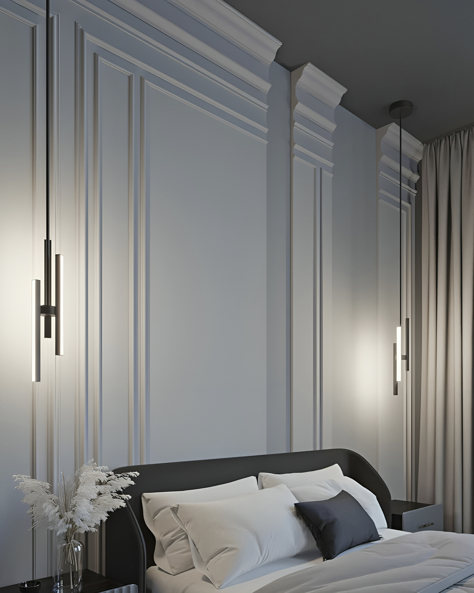 Чёрный светодиодный подвес “Дойл” LouvreHome LHLPN040723XNP