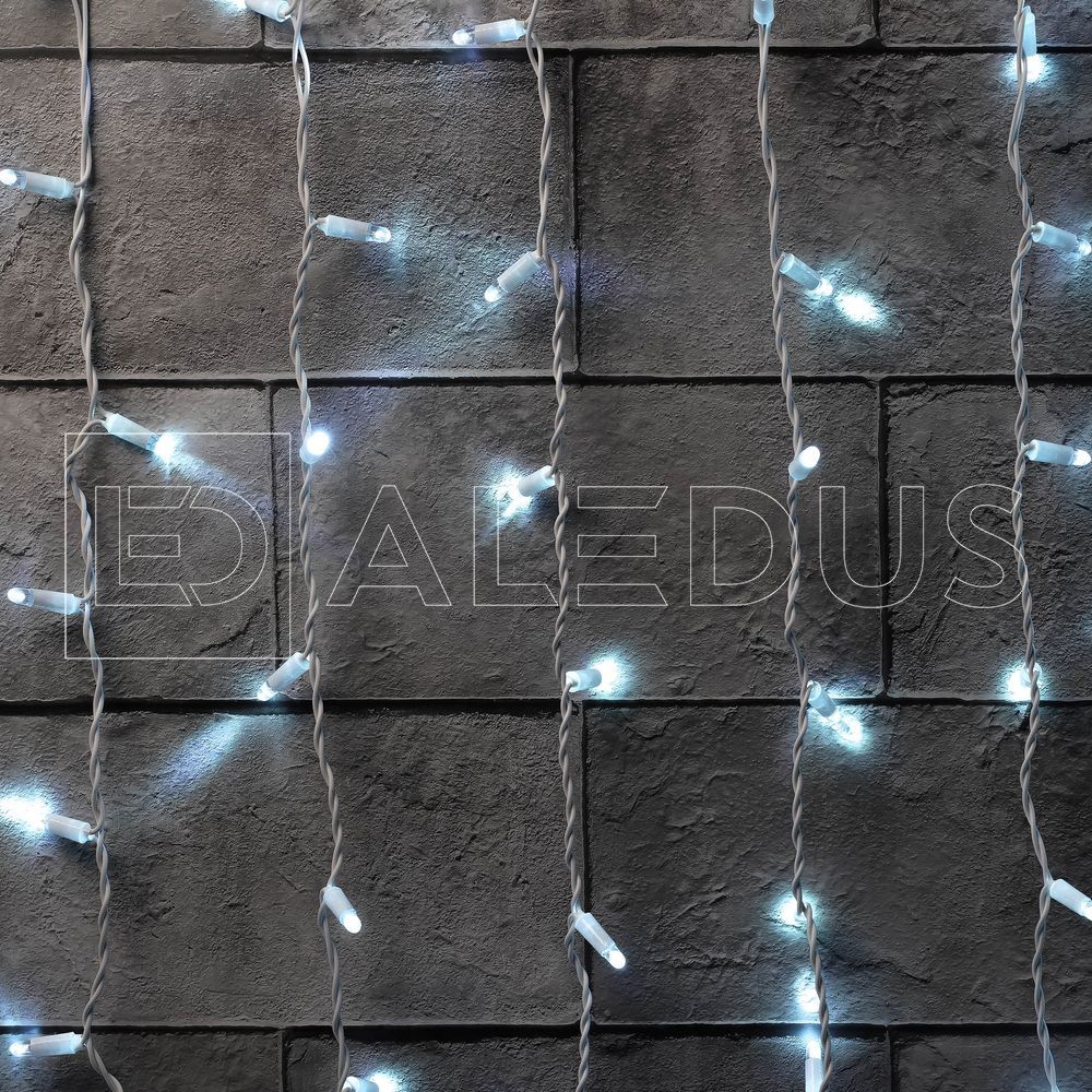 Занавес ALEDUS 2x1.5 м, белый провод, ПВХ, белый, с мерцанием C-WP-2x1.5M-W/F