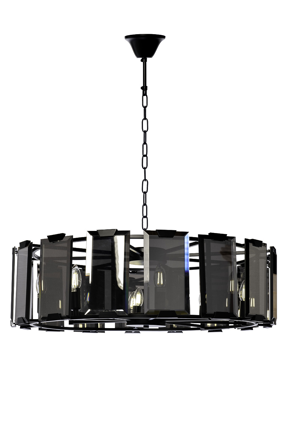Люстра подвесная с дымчатым стеклом Garda Light 92EL-YG02126-8P
