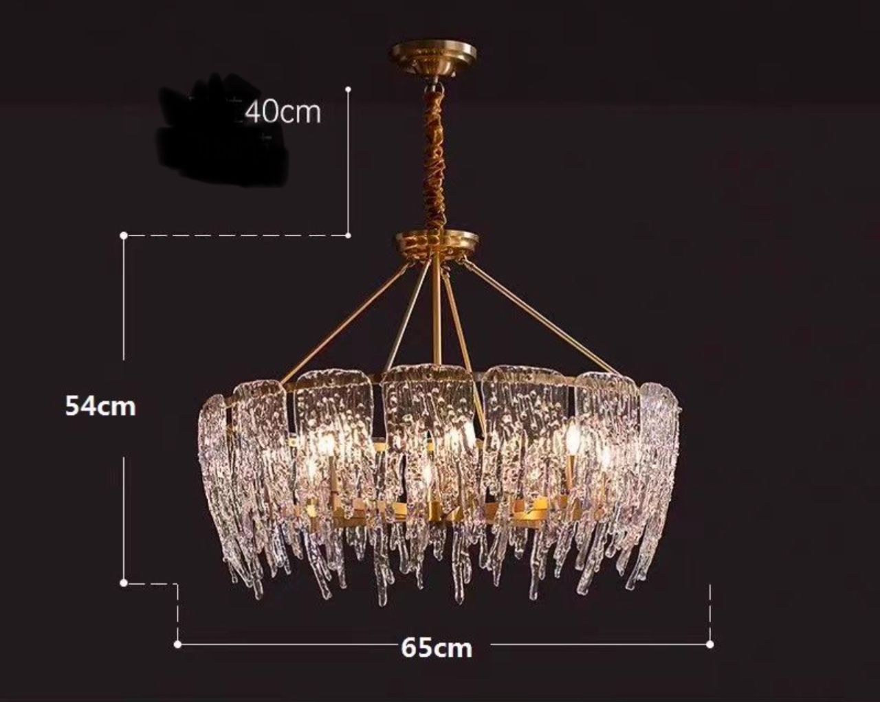 Люстра A|H Cold Heart Line Gold Chandelier D65 AMG007379