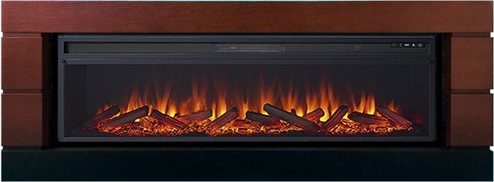 Каминокомплект Modern - Темный дуб с черным с очагом Vision 60 LOG LED