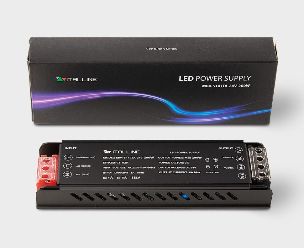 Блок питания для светодиодной ленты M04-514 ITA-24V-200W Italline