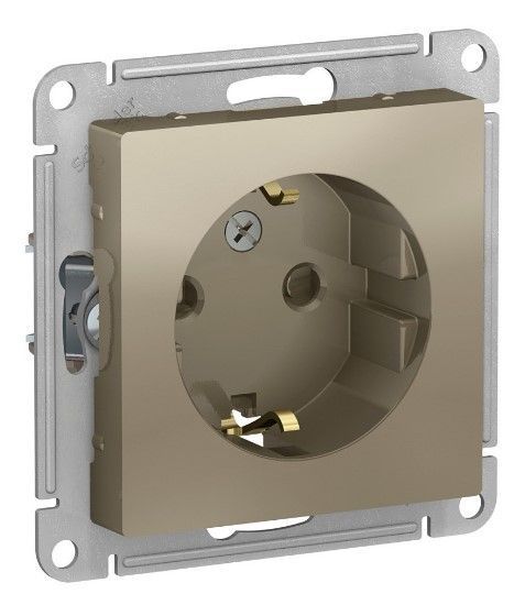 Розетка Systeme Electric ATLASDESIGN скрытый монтаж шампань ATN000545
