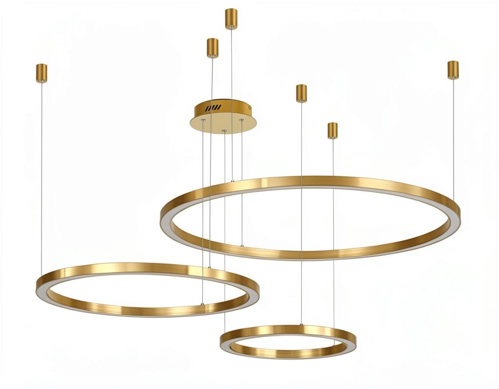 Подвесная светодиодная люстра Light Ring Horizontal 60+80+100 Brass AMG008416