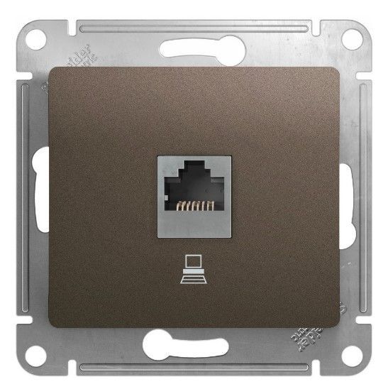 Розетка 1xRJ45 Cat.5 Systeme Electric GLOSSA шоколад GSL000881K