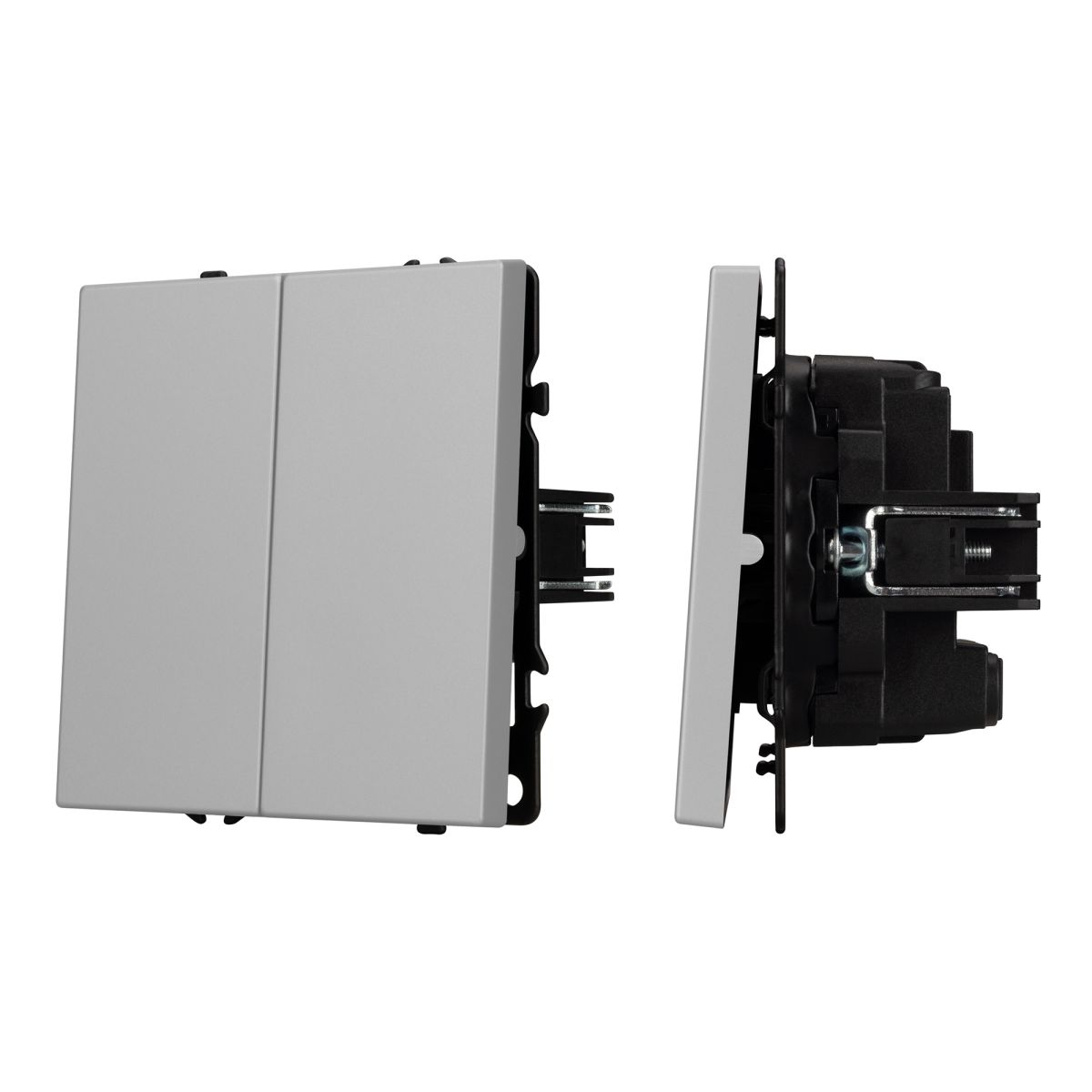 Механизм выключателя двухклавишный перекрёстный Arlight SWT-NOBE-MKX2-SFPL-IS (230V, 10A) (Никель) 0