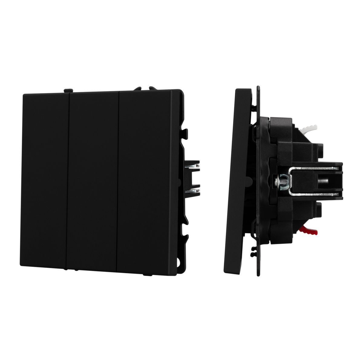 Механизм выключателя трехклавишный непроходной Arlight SWT-NOBE-MK03-SFPL-BK (230V, 10A) (Черный они