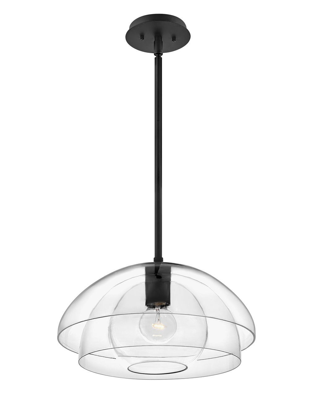 Чёрный подвесной светильник "Хатфилд" LouvreHome LHLPN050424SWL