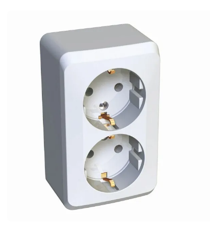 Розетка двойная 2К+З Systeme Electric Этюд 16A 250V белая PA16-007B