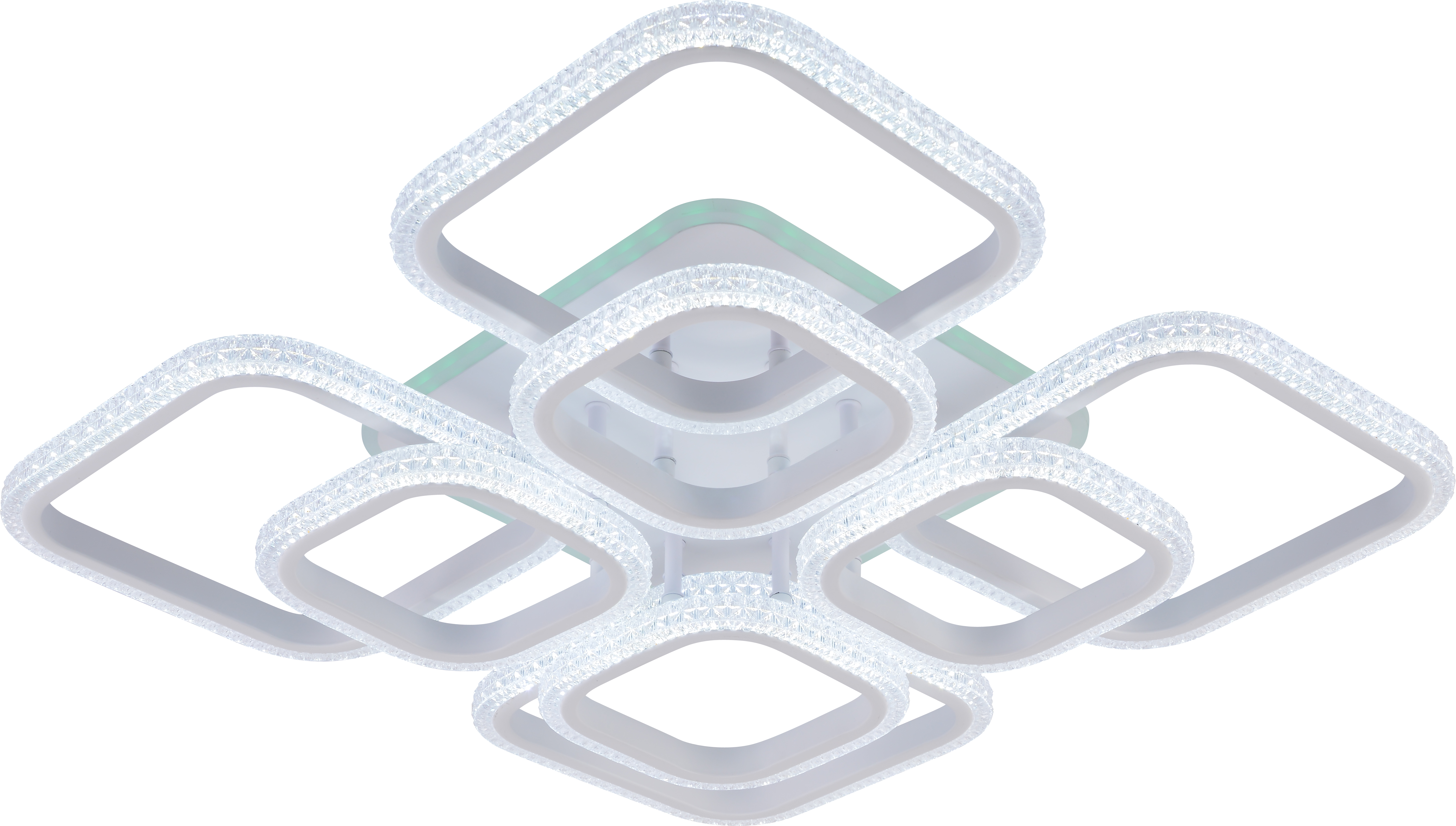 Светодиодная люстра 6335/4+4 WHT 184W+10W RGB Profit Light