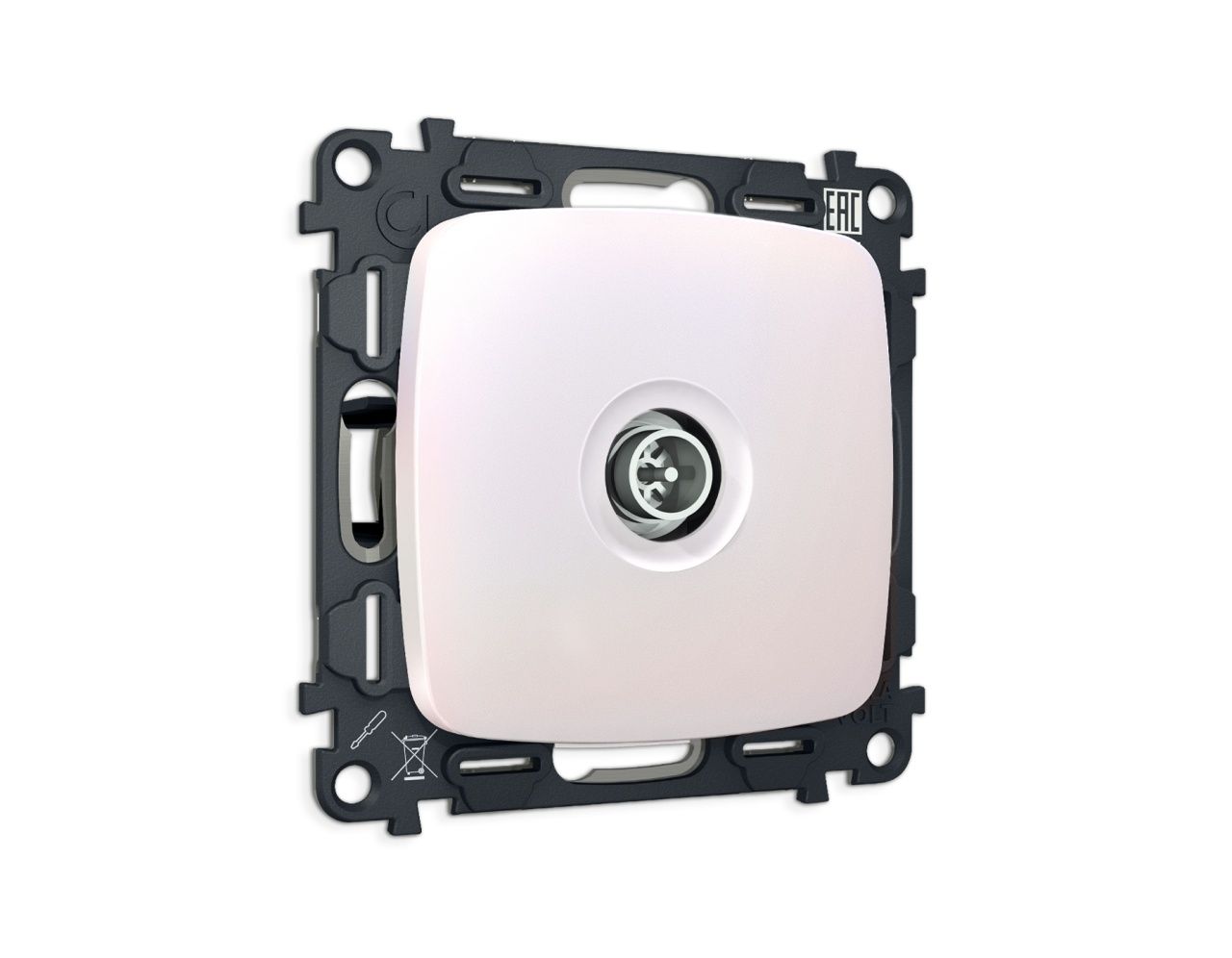 Комплект механизма TV розетки оконечной экранированной 5-1000MHz 3dB OMEGA MO213005 Жемчуг QUANT