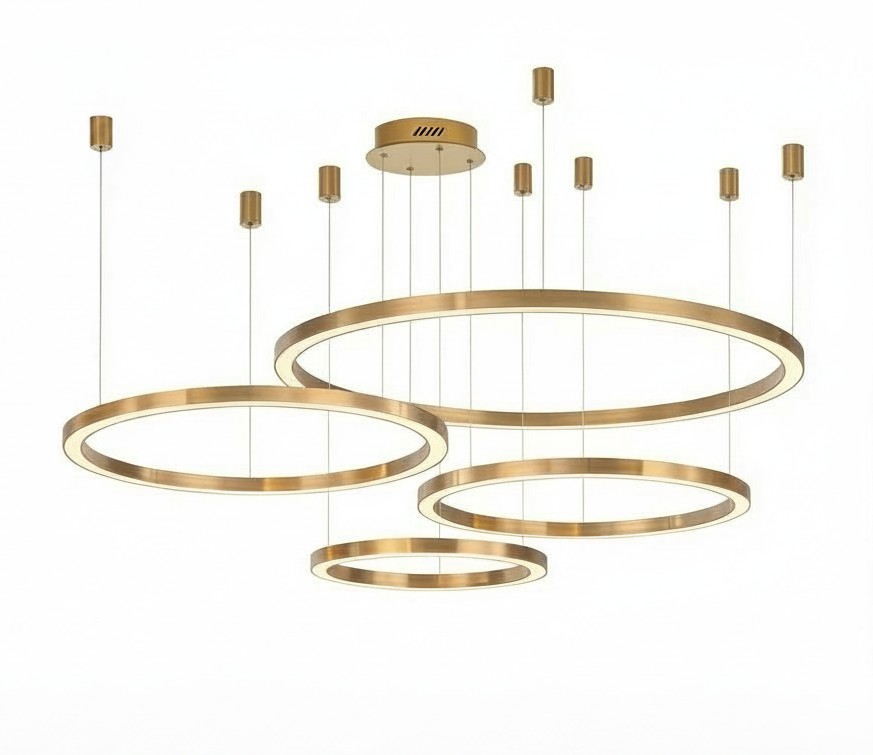 Подвесная светодиодная люстра Light Ring Horizontal 40+60+80+100 Brass AMG008417