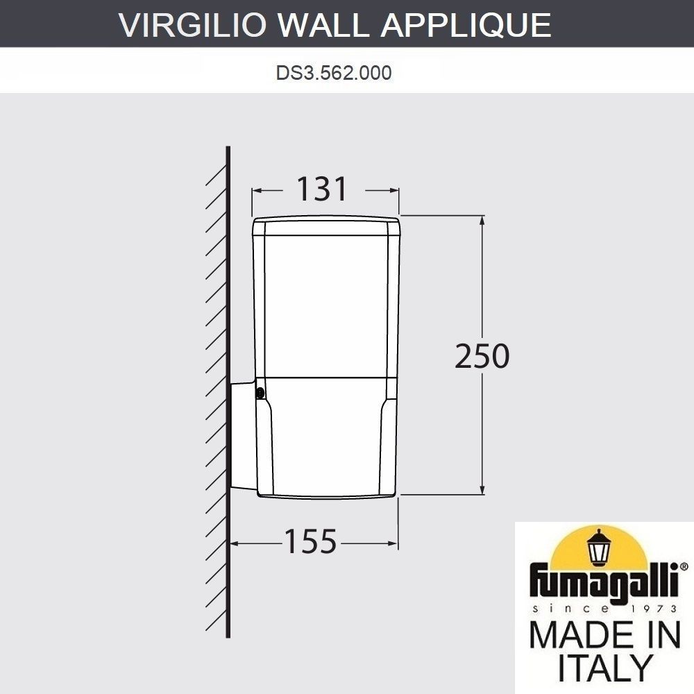 Светильник уличный настенный FUMAGALLI VIRGILIO APPLIQUE DS3.562.000.WYF1R
