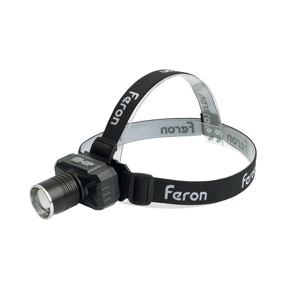 Фонарь налобный FERON TH2314 c аккумулятором 20W, 2500mAh IP44, USB type-C, Алюминий