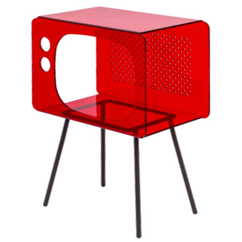 Красная тумбочка в виде телевизора из акрила Red Acrylic Television Nightstand 19.129-0