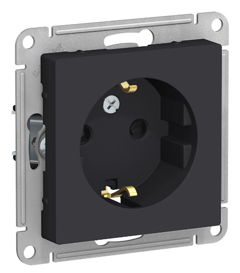 Розетка Systeme Electric ATLASDESIGN карбон ATN001045