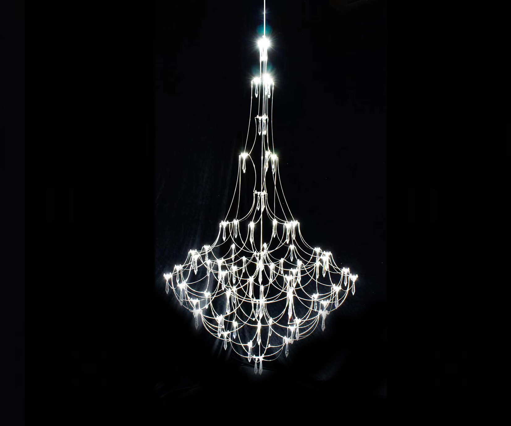 Люстра димм. Галанта хром d100 h320 Led 75*0,5W Kink Light 07888-100,02(21)