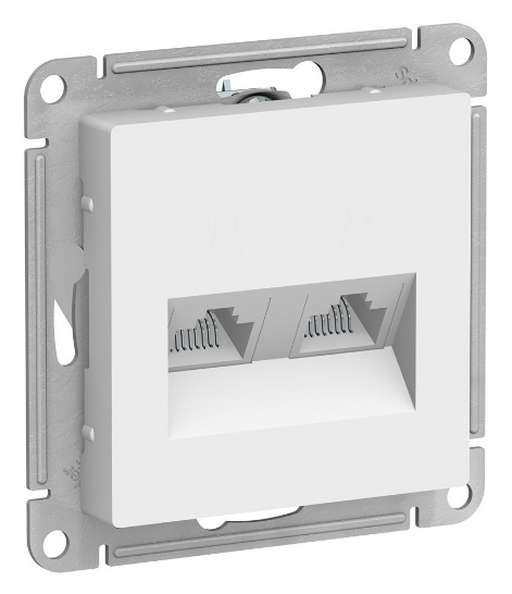 Розетка компьютерная 2xRJ45 Cat.5 Schneider Electric ATLASDESIGN ATN000185