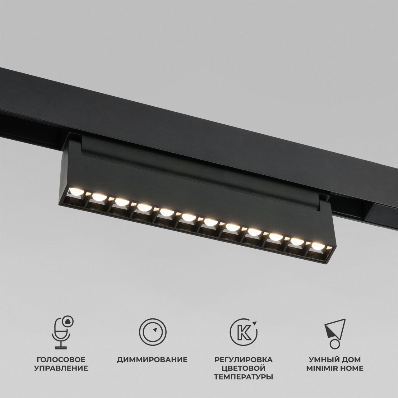 Умный трековый поворотный светильник 12W 2700-6500K Dim HL02 черный 85195/01 Elektrostandard 4690389