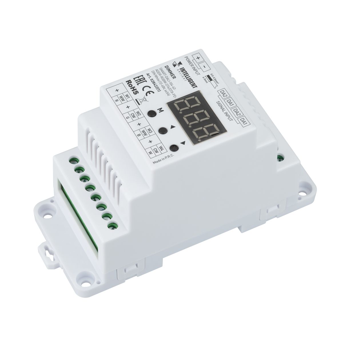 Диммер Arlight SMART-DALI-104-62-ADDR-RGBW-DT6/DT8-PD-DIN White (12-48V, 4x5А)  (IARL, IP20 Пластик)