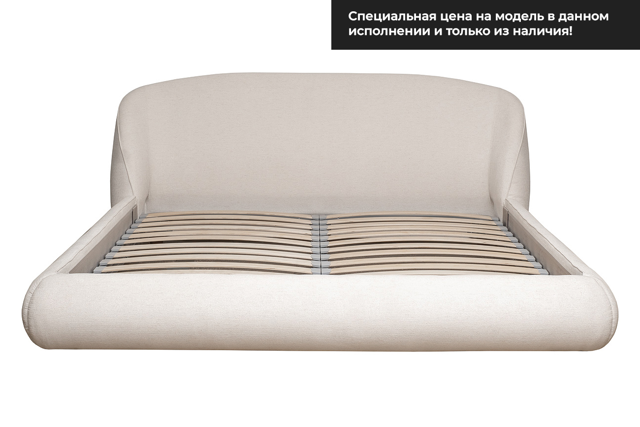 Кровать Палаццо(Palazzo) 180 без мех.шенилл экрю Natur-Ecru 215*240*90см