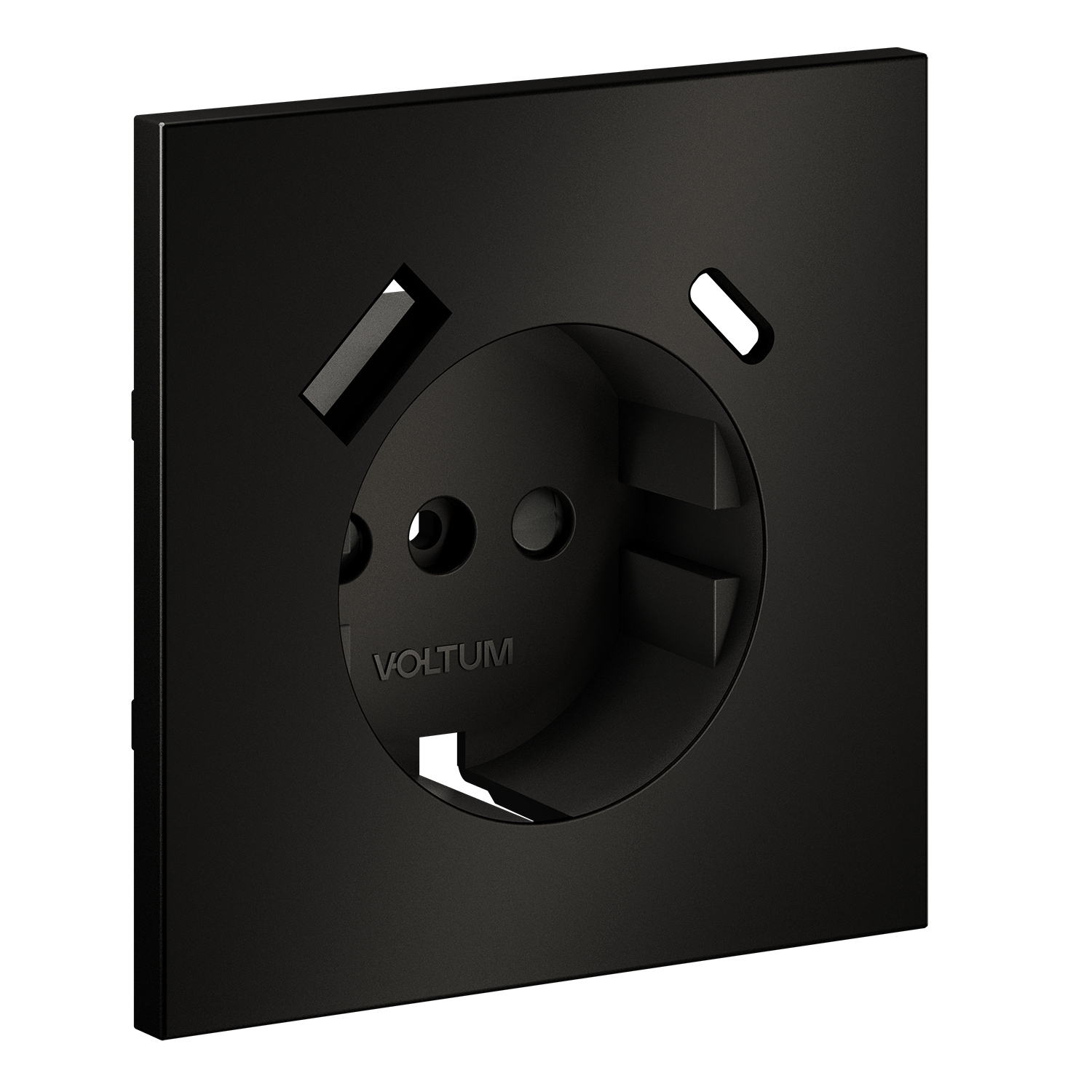 Накладка для розетки с заземлением и защитными шторками, с USB A+C, S70 Metal (антрацит) Voltum VLSM