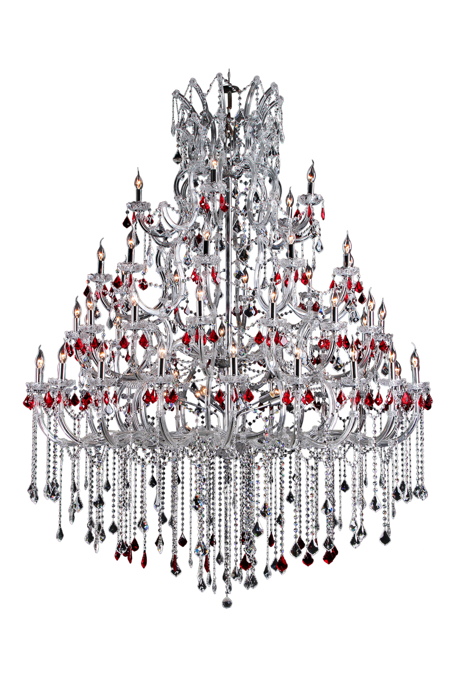 Люстра подвесная Natali Kovaltseva Queen Queen 11350/55С CHROME, CLEAR&RED