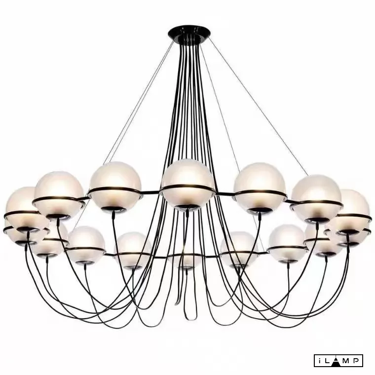 Люстра подвесная iLamp GLOBE 10346P/16 BK-WH