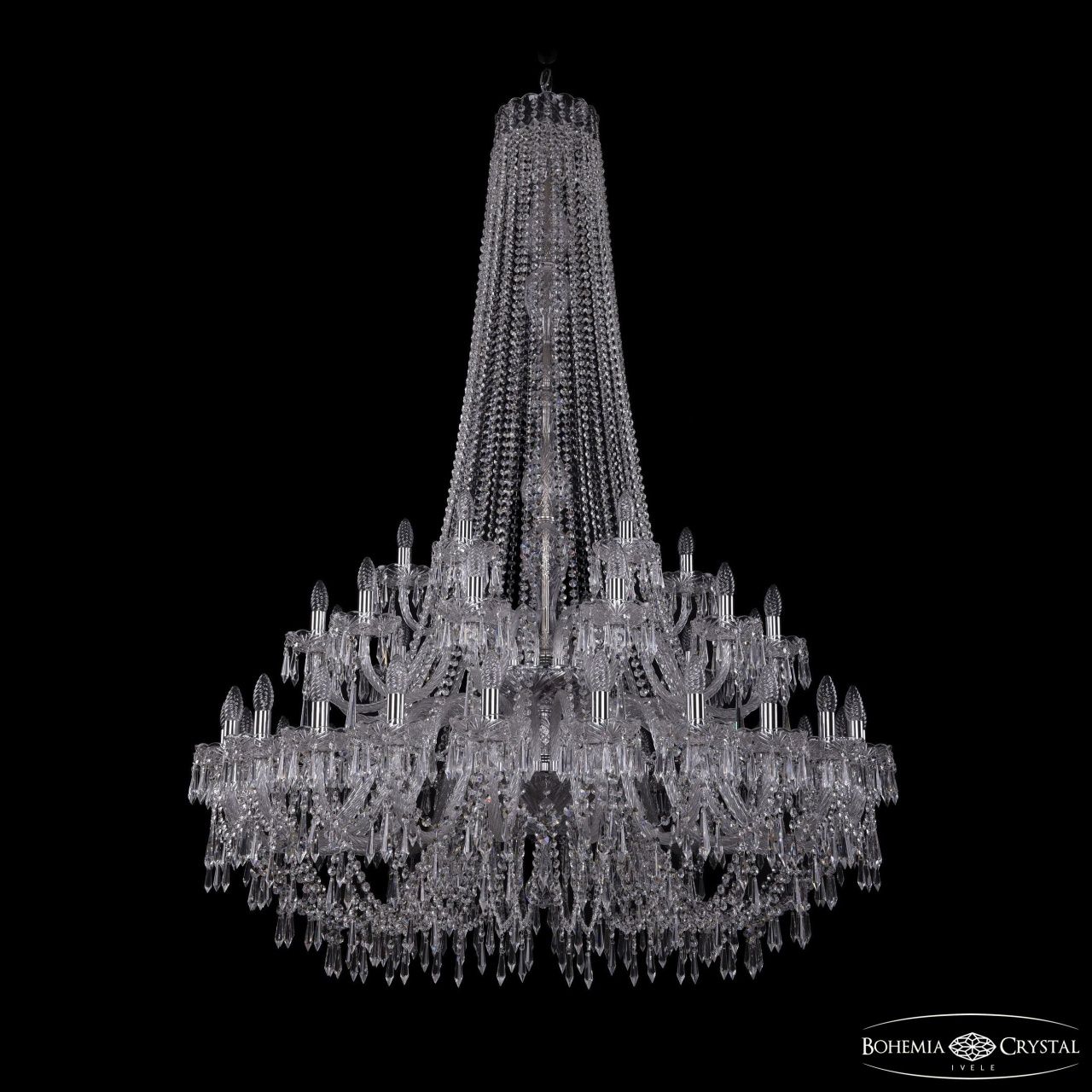 Люстра Bohemia Ivele Crystal 1403/24+12+6/460/h-177/2d Ni