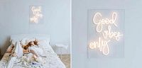 Неоновая настенная лампа Good Vibes Only Neon Wall Lamp Loft-Concept 46.201-2