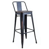 Барный стул Tolix Bar Stool Wood designed by Xavier Pauchard 03.046