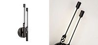 Бра Матового черного цвета Glowing Flute Double Loft-Concept 44.2297-3