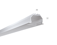 Алюминиевый LED профиль LINE 4932 IN ral9003 LT70 (с экраном) — 2500мм