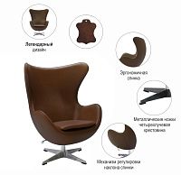 Кресло EGG STYLE CHAIR натуральная кожа BradexHome RF 0723