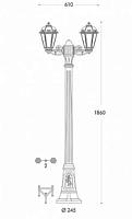 Светильник уличный FUMAGALLI ARTU` BISSO/SABA 2L K22.158.S20.WXF1R