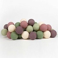 Гирлянда хлопковые фонарики Сotton Ball Forest Fruit | 10 шариков