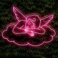 Неоновая настенная лампа Sleeping Angel Neon Wall Lamp Розовый Loft-Concept 46.188-0