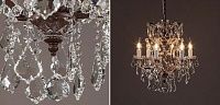 Люстра 19th c. Rococo IRON & CLEAR CRYSTAL Brown Chandelier 6 40.5549-3