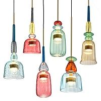 Серия подвесных светильников из цветного стекла CANDY Flauti | D