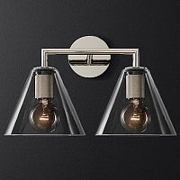 Бра Rh Utilitaire Funnel Shade Double Sconce Silver 123268-22 44.547