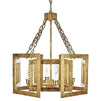 Люстра Textured Cage Pendant Lamp Gold Chandelier