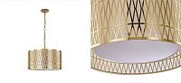 Люстра с золотым каркасом и тканевым абажуром Lustery Loft-Concept 40.6632-3
